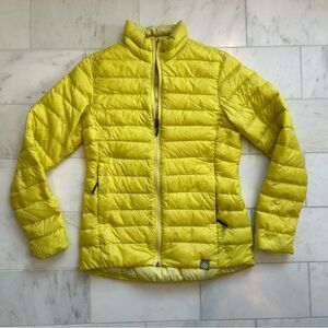 REI Co-Op 650 Puffer Down Jacket Women’s Yellow Lightweight Full Zip Size S